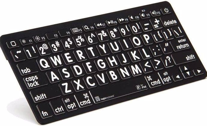 Photo of Logic Keyboard Large Print White on Black - Bluetooth Mini Keyboard